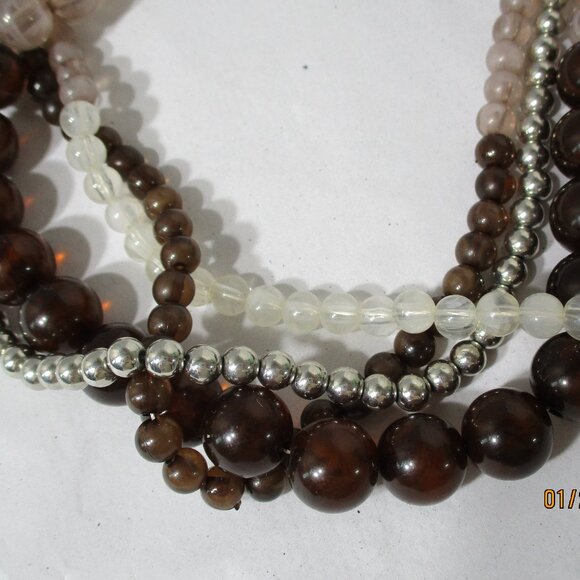 Pretty NY Multi Strand Purple BEADED NECKLACE - Picture 7 of 9